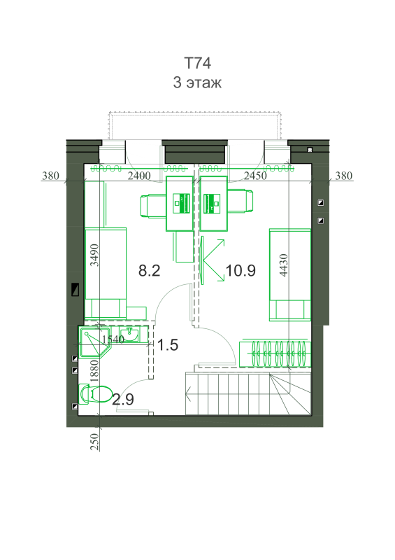 Проект Э6-Т74_3эт (фото) № 4